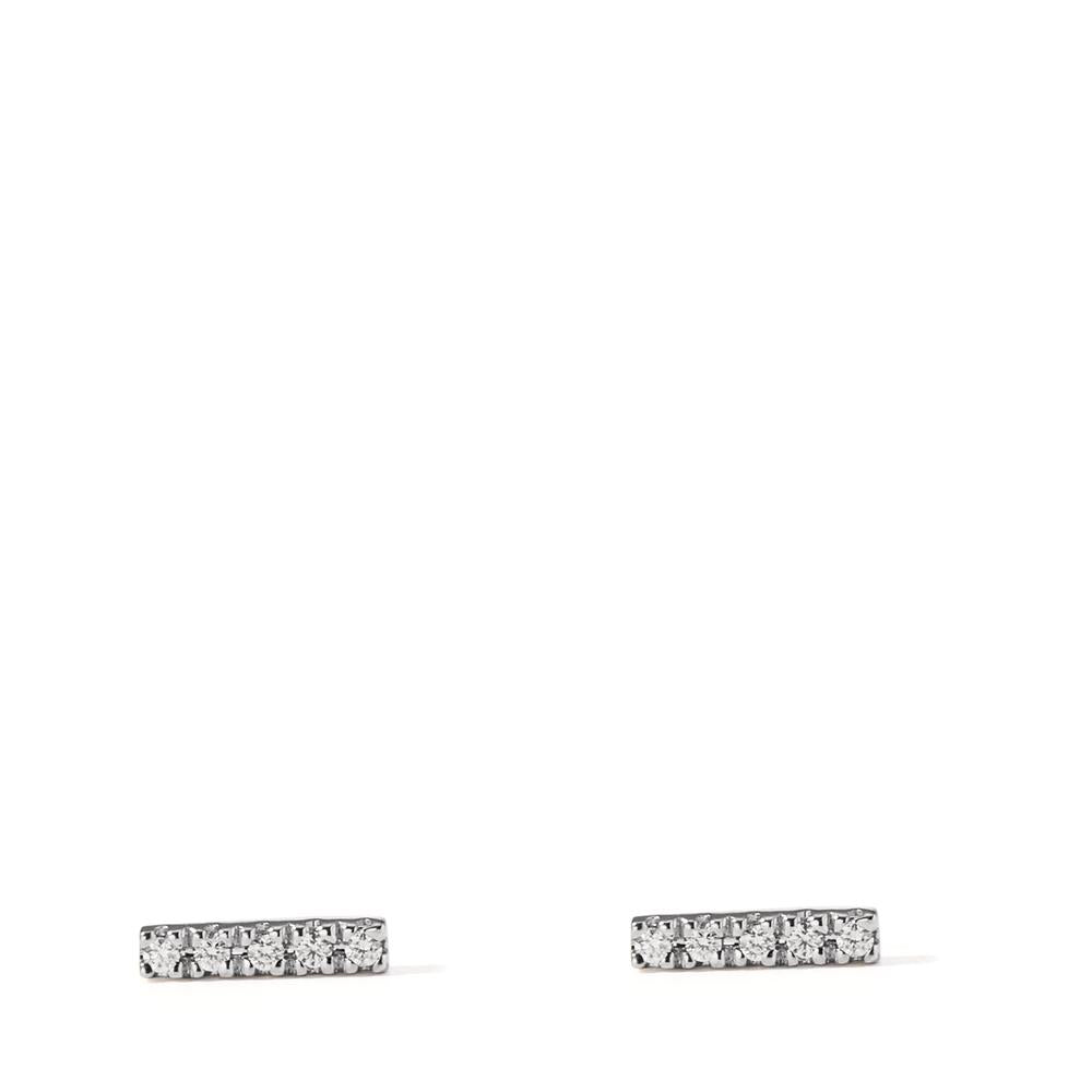 Stud earrings 18k White Gold Diamond 0.05 ct, 5 Stones, w-si