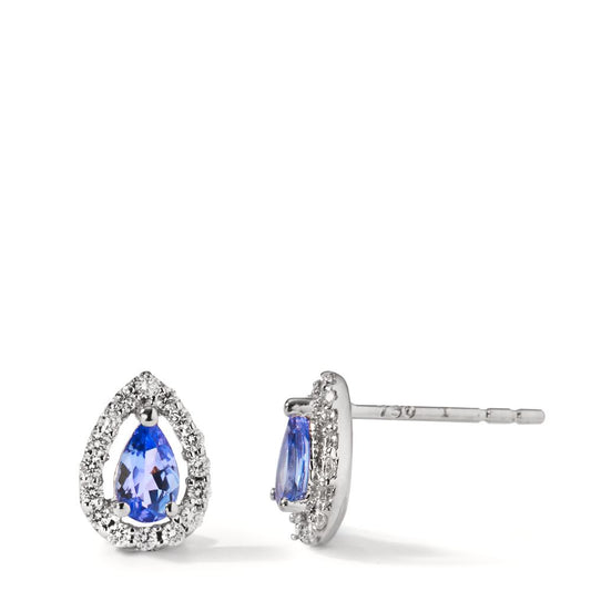 Stud earrings 18k White Gold Tanzanite