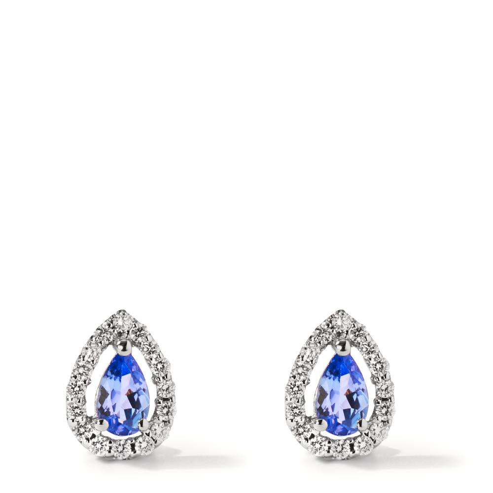 Stud earrings 18k White Gold Tanzanite