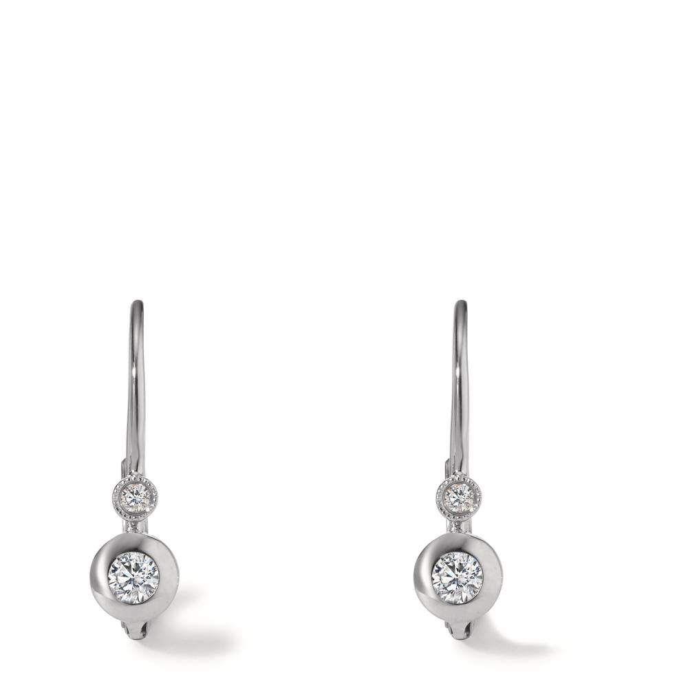 Drop Earrings 9k White Gold Zirconia 4 Stones