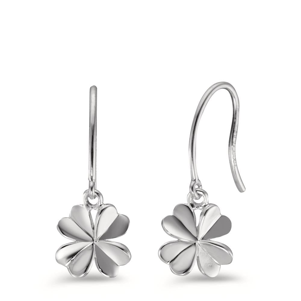 Drop Earrings Silver Cloverleaf Ø9 mm