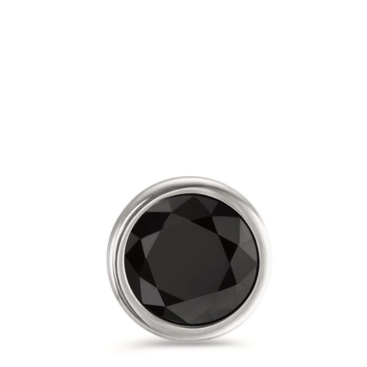 Pendant Stainless steel Zirconia Black Ø13 mm