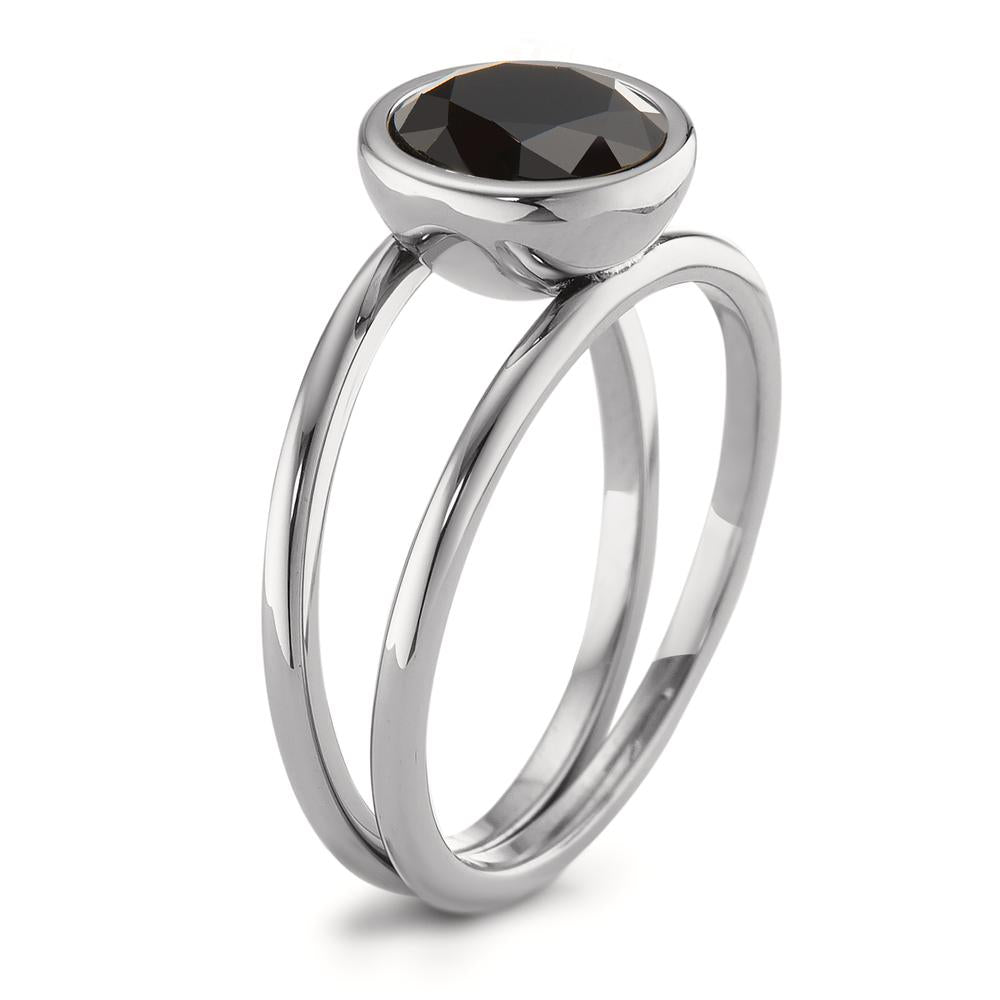 Ring Stainless steel Zirconia Black Ø9.5 mm