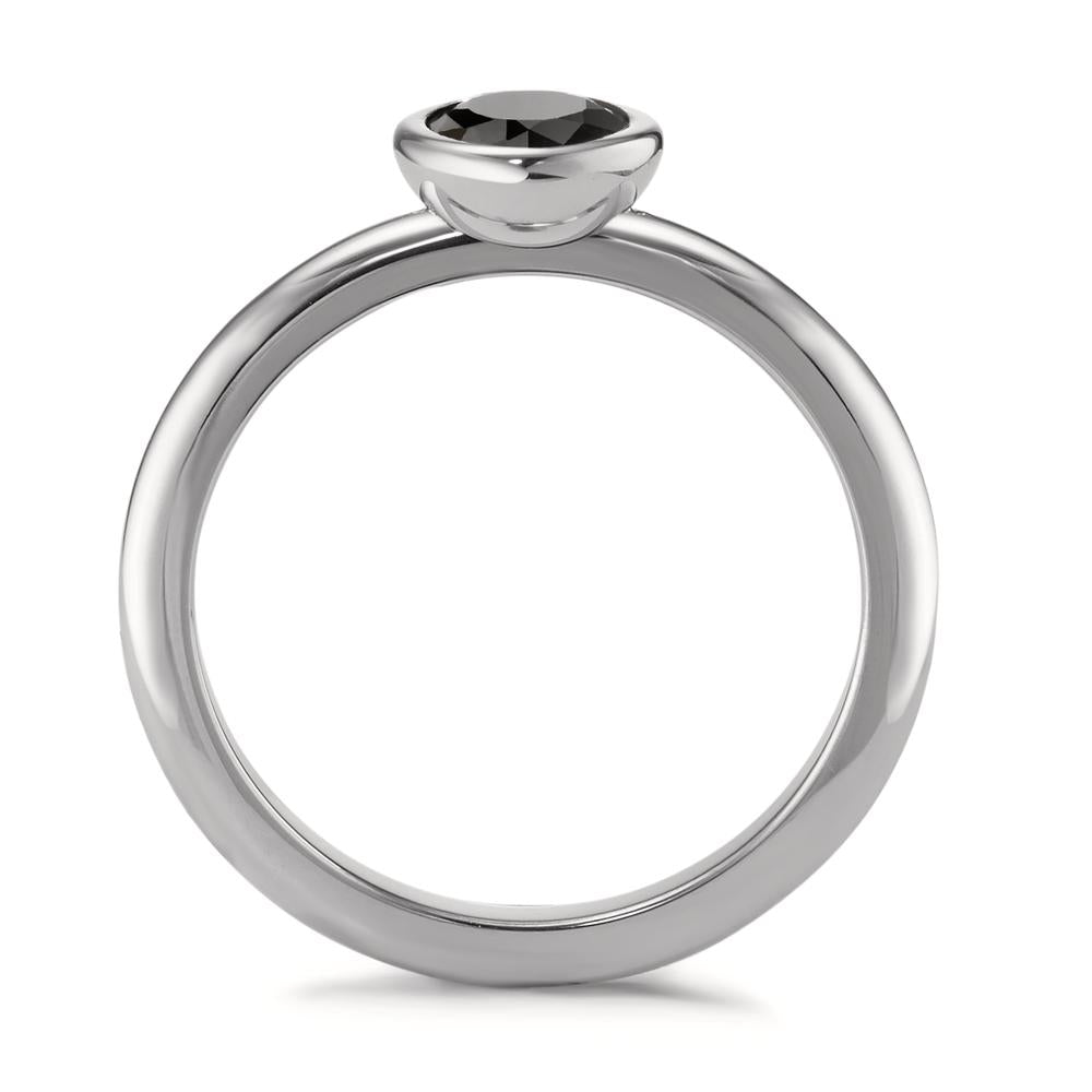 Ring Stainless steel Zirconia Black Ø7 mm