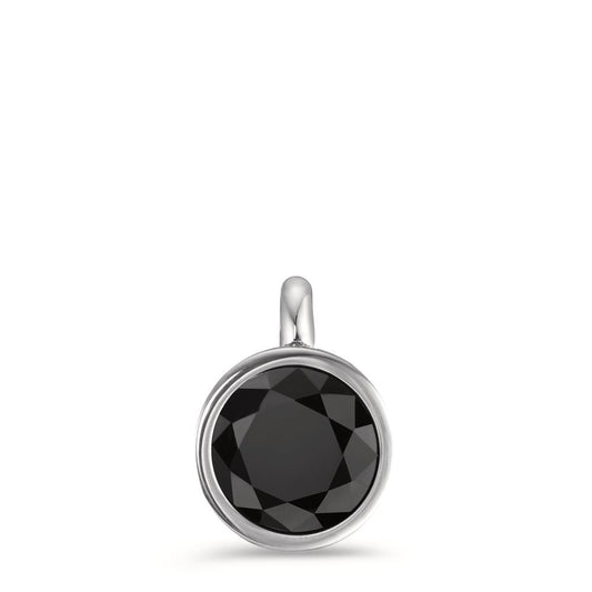 Pendant Stainless steel Zirconia Black Ø9.5 mm