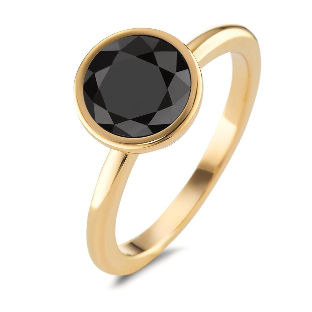 Ring Stainless steel Zirconia Black Yellow IP coated Ø9.5 mm