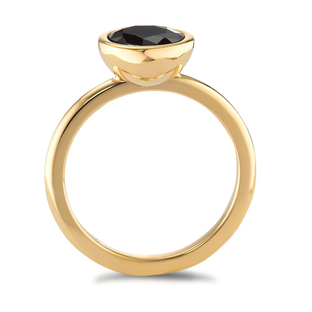 Ring Stainless steel Zirconia Black Yellow IP coated Ø9.5 mm