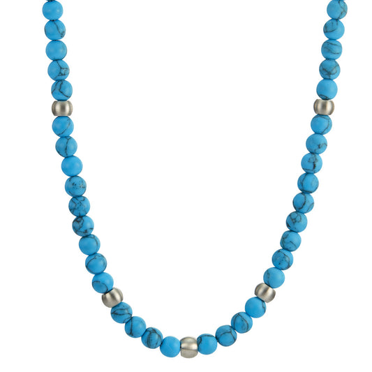 Necklace Stainless steel Turquoise 80 Stones 50 cm Ø6.5 mm