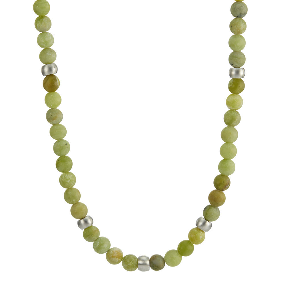 Necklace Stainless steel Jade 72 Stones 50 cm Ø6.5 mm