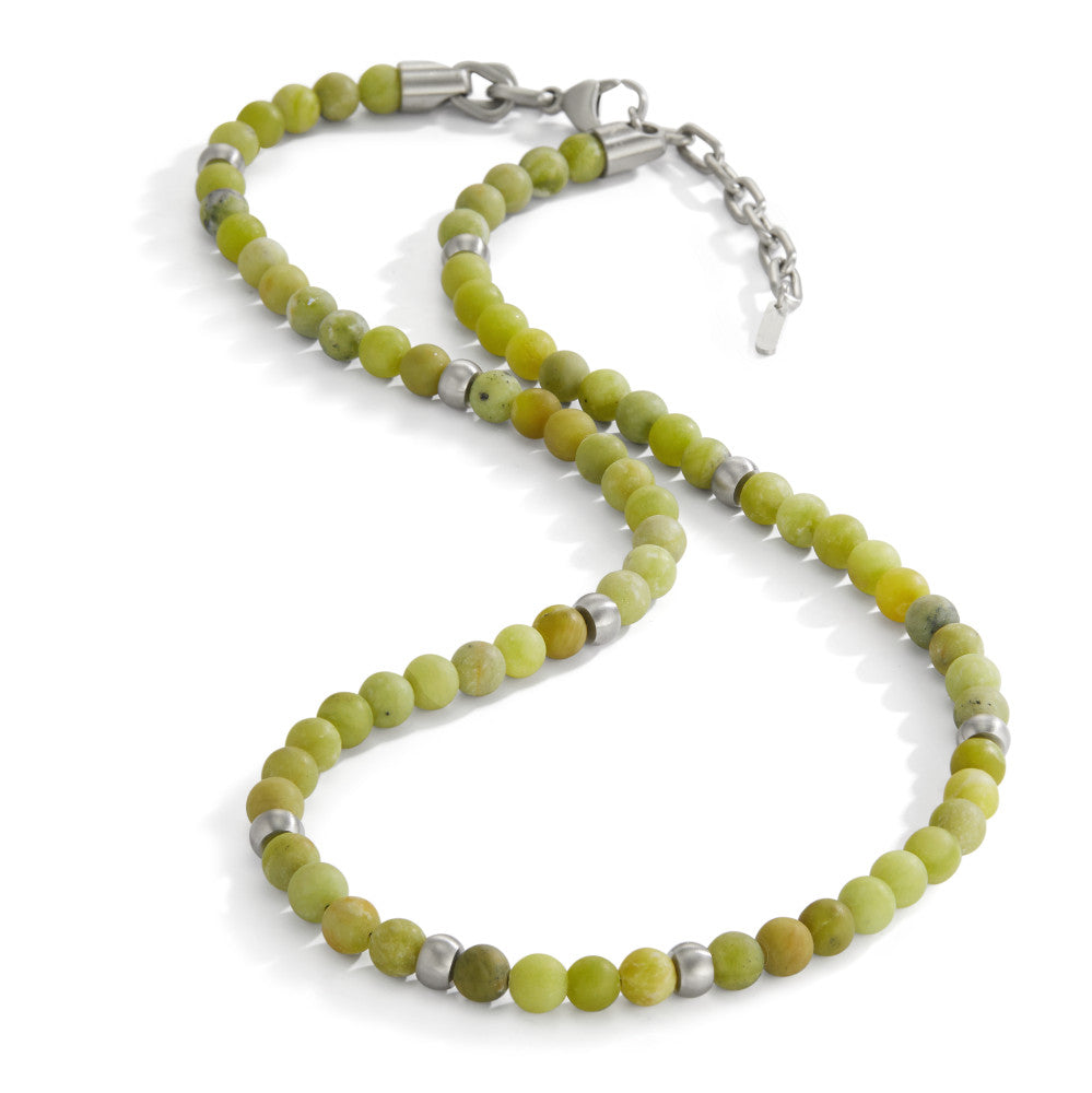 Necklace Stainless steel Jade 72 Stones 50 cm Ø6.5 mm