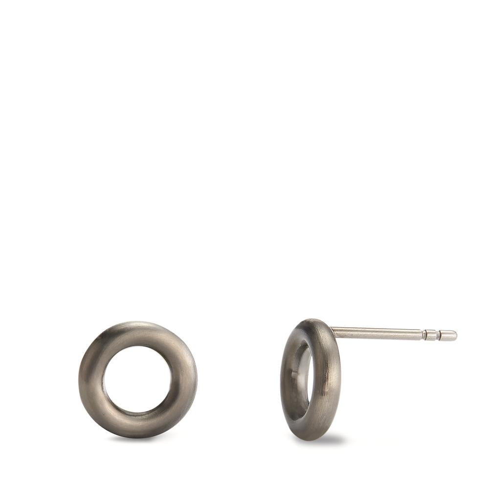 Stud earrings Stainless steel Black IP coated Ø10 mm