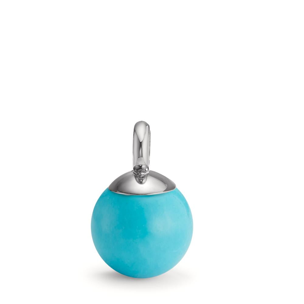 Pendant Stainless steel Turquoise Ø10 mm