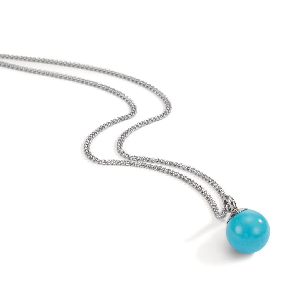 Pendant Stainless steel Turquoise Ø10 mm