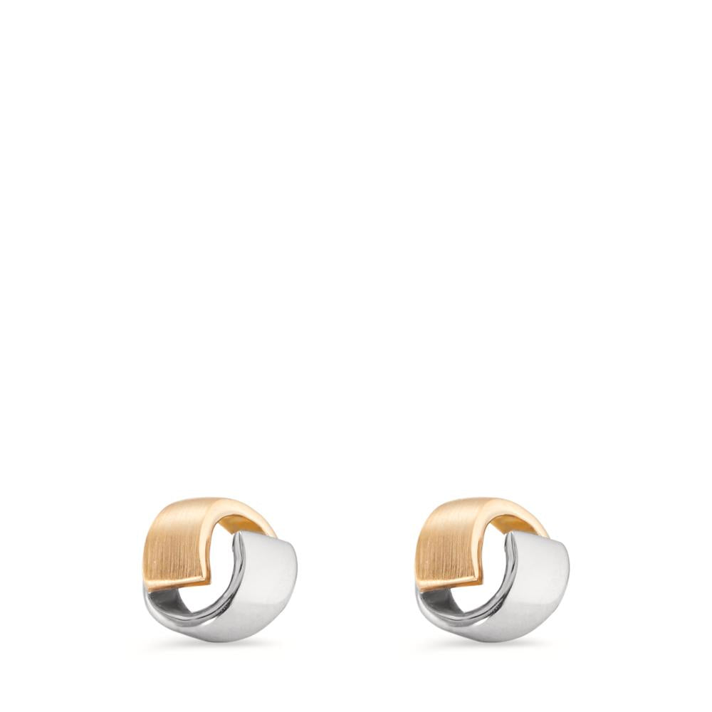 Stud earrings 9k Yellow Gold, 9k White Gold Ø7 mm