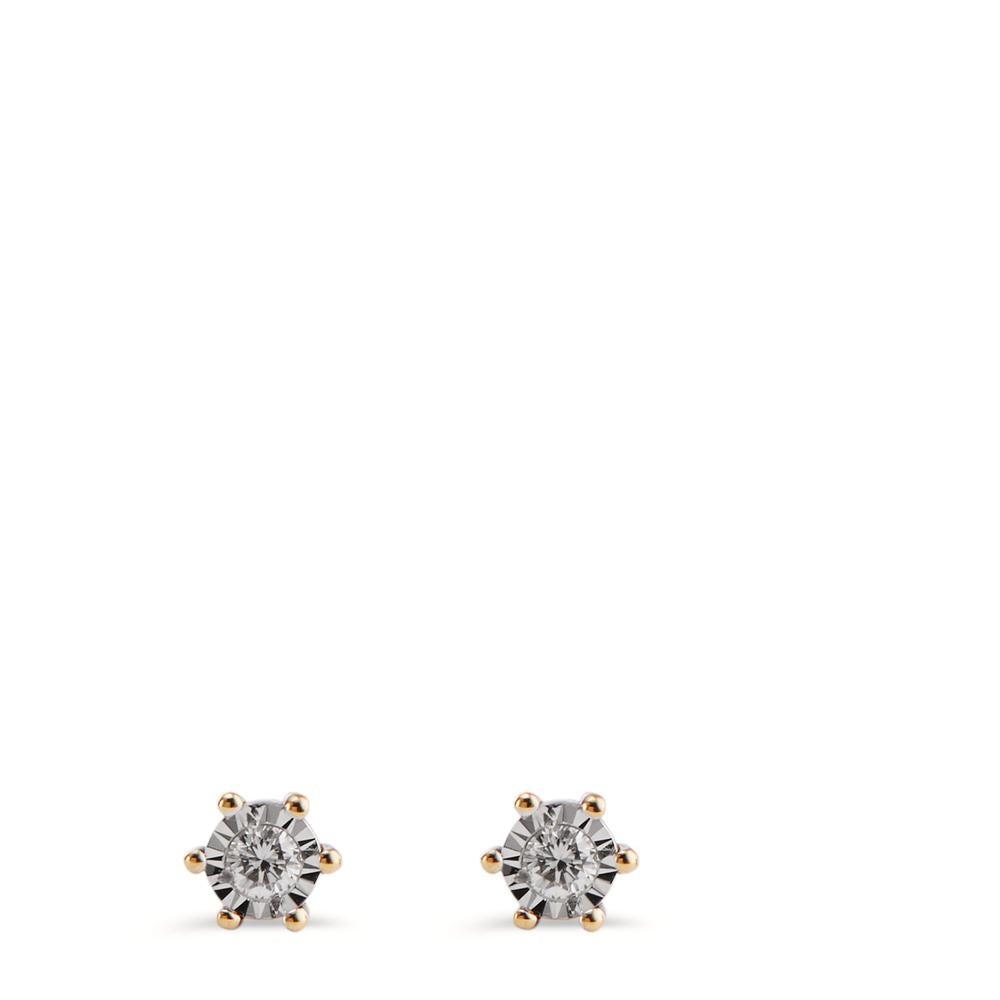 Stud earrings 18k Yellow Gold Diamond 0.10 ct, 2 Stones, w-si Ø3.5 mm