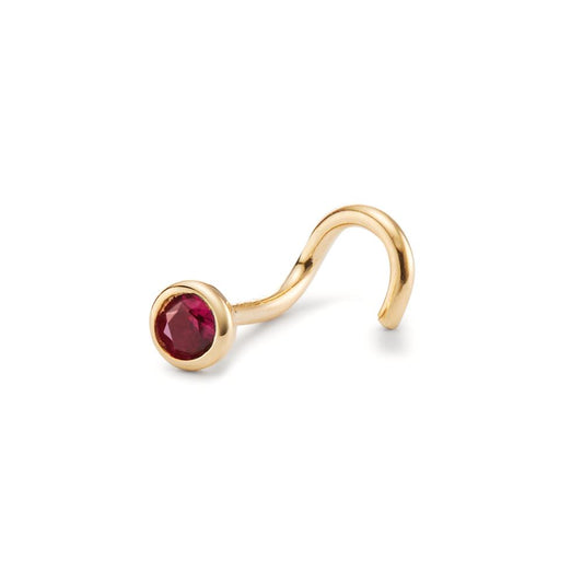 Nose Stud 18k Yellow Gold Ruby Ø3 mm