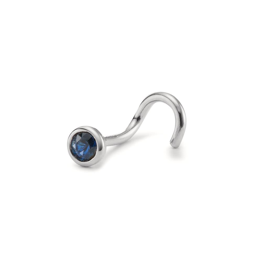 Nose Stud 18k White Gold Sapphire Ø3 mm