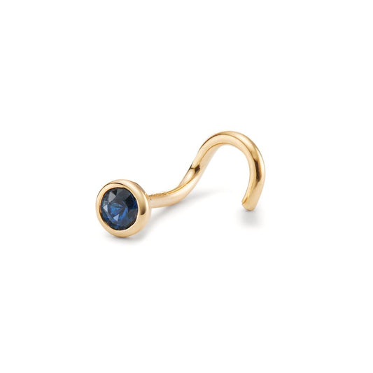 Nose Stud 18k Yellow Gold Sapphire Ø3 mm