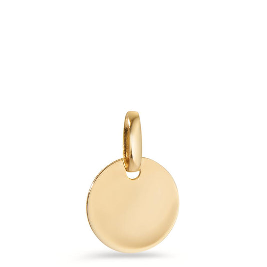 Engravable pendant 14k Yellow Gold Ø10 mm