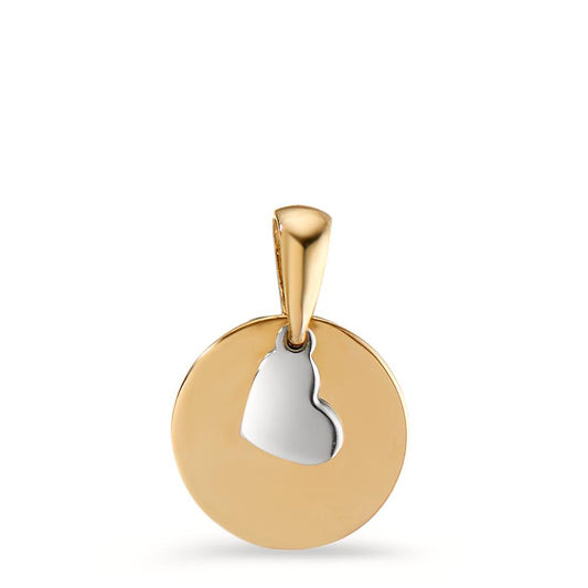 Pendant 14k Yellow Gold, 14k White Gold Heart Ø10 mm