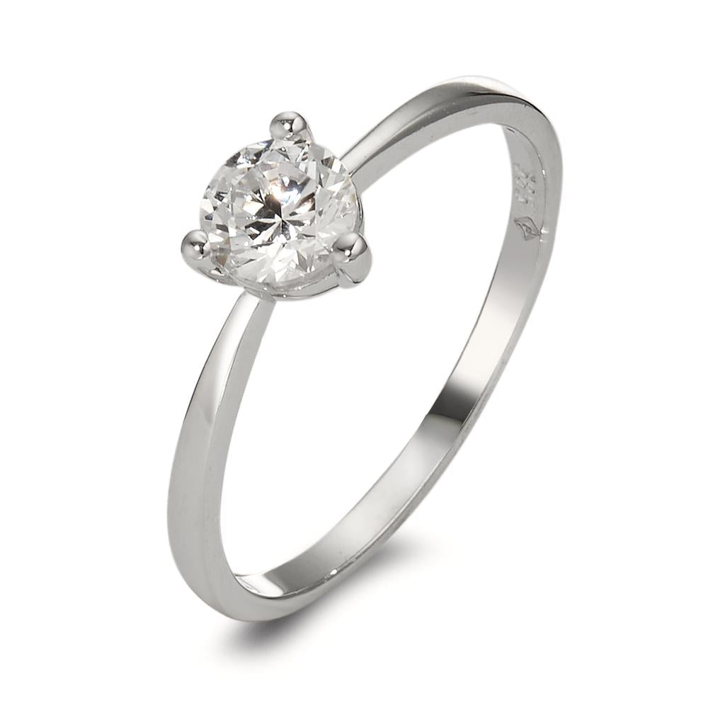 Solitaire ring 14k White Gold Zirconia Ø4.5 mm