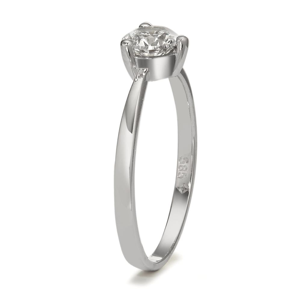 Solitaire ring 14k White Gold Zirconia Ø4.5 mm