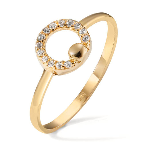 Ring 14k Yellow Gold Zirconia 14 Stones Ø7.5 mm