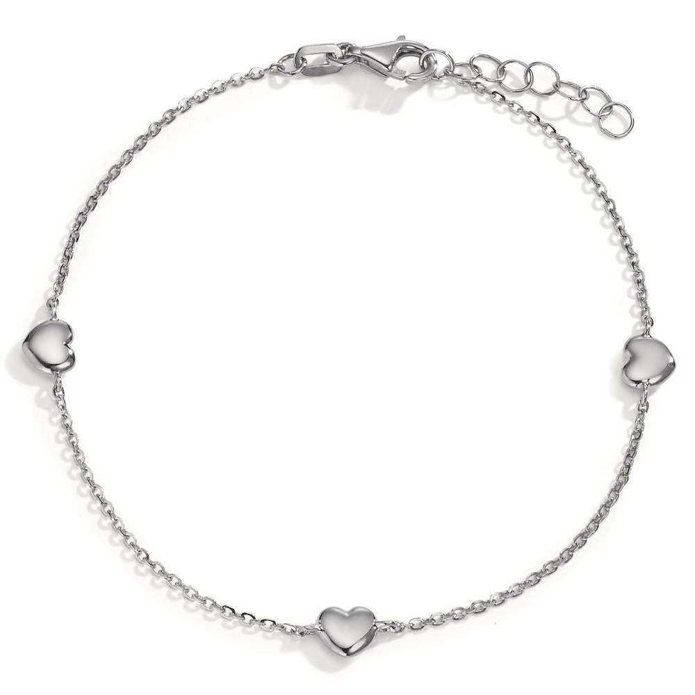 Bracelet 14k White Gold Heart 17-19 cm