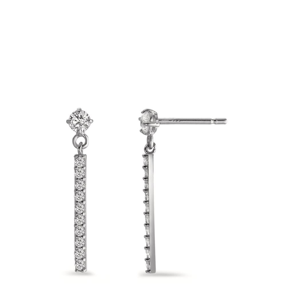 Drop Earrings 14k White Gold Zirconia 22 Stones