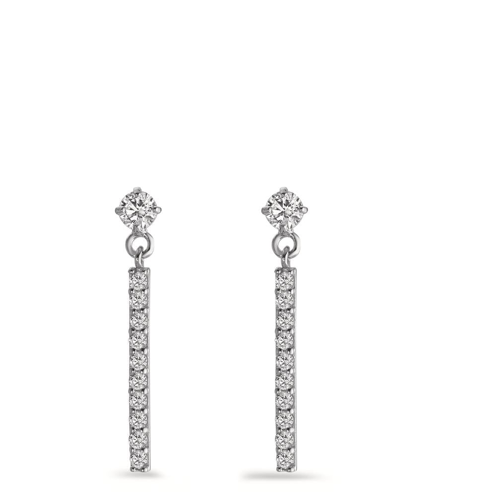 Drop Earrings 14k White Gold Zirconia 22 Stones