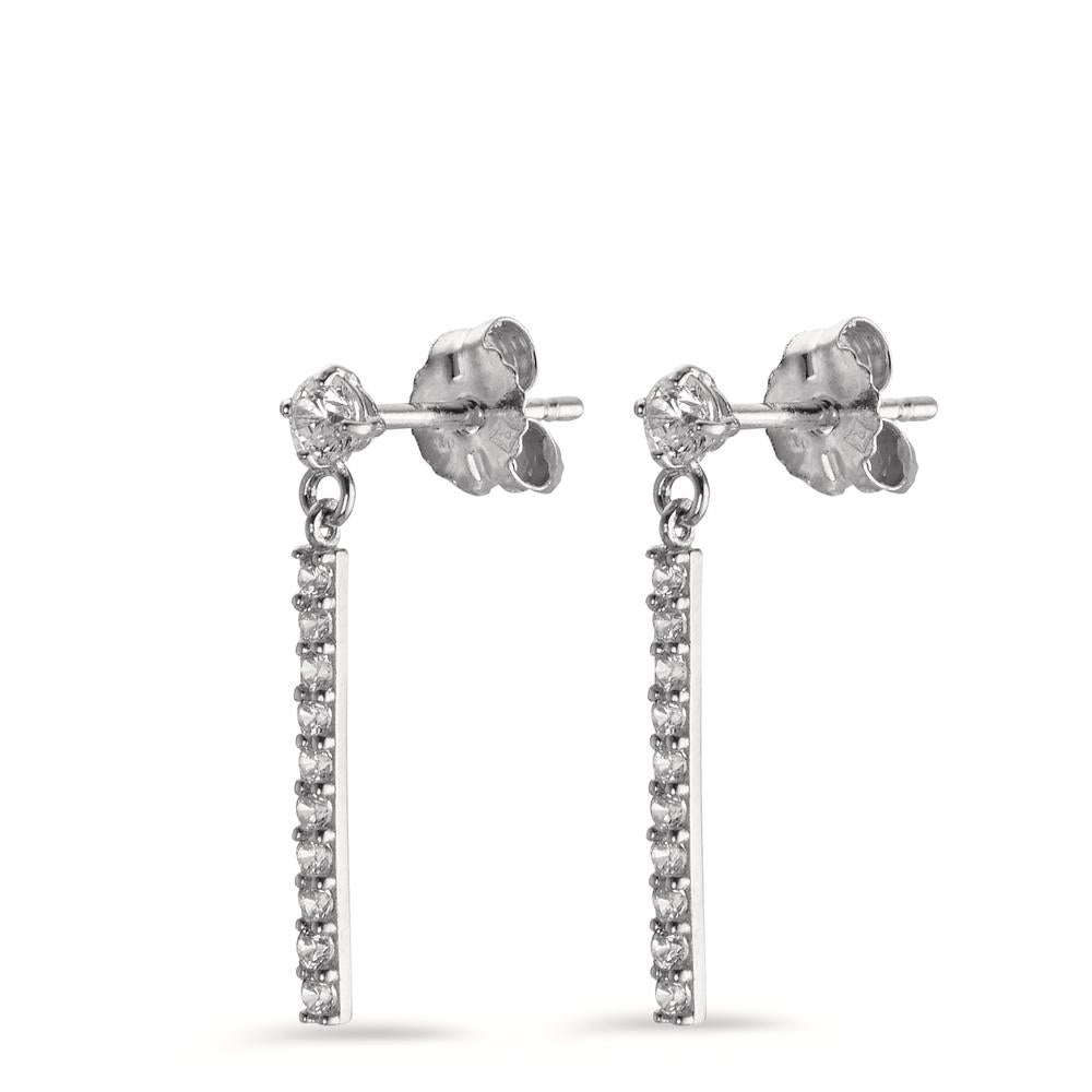 Drop Earrings 14k White Gold Zirconia 22 Stones