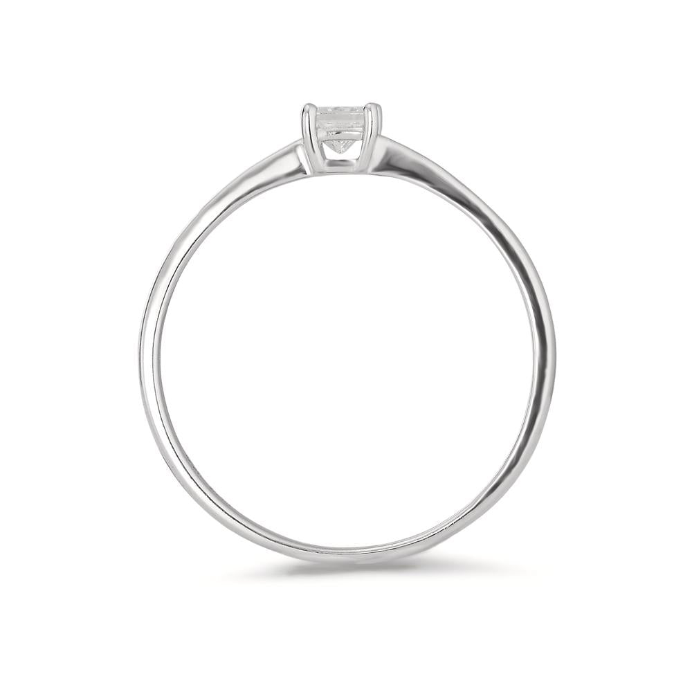 Ring 14k White Gold Diamond 0.15 ct, Carree, w-si