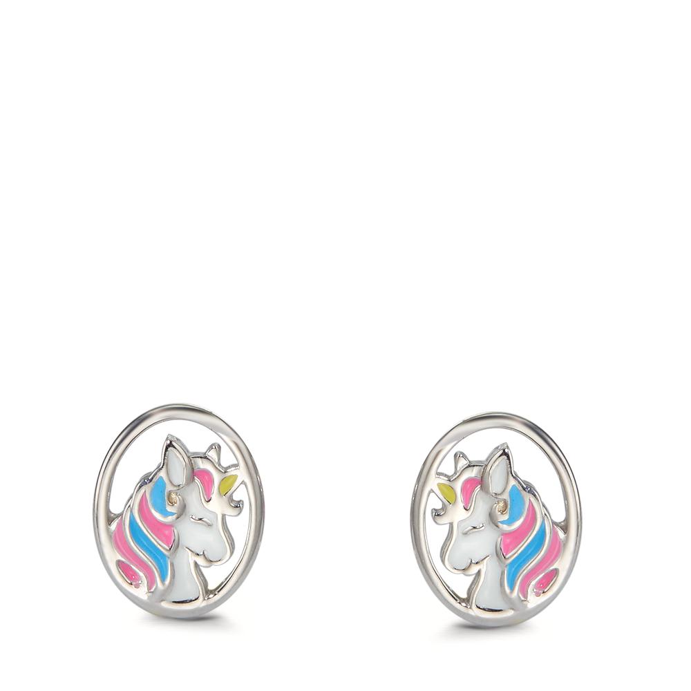 Stud earrings Silver Rhodium plated Unicorn