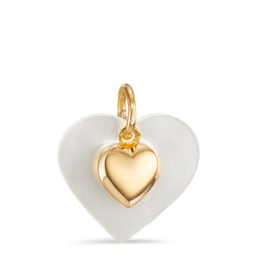 Pendant 9k Yellow Gold Mother of pearl Heart Ø13 mm