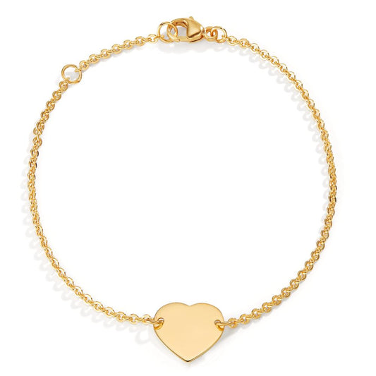 Engravable bracelet 9k Yellow Gold Heart 16-18 cm Ø10 mm