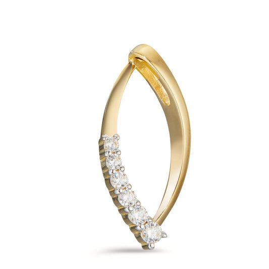 Pendant 18k Yellow Gold Zirconia 6 Stones