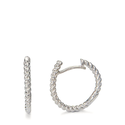 Hinged hoop Silver Rhodium plated