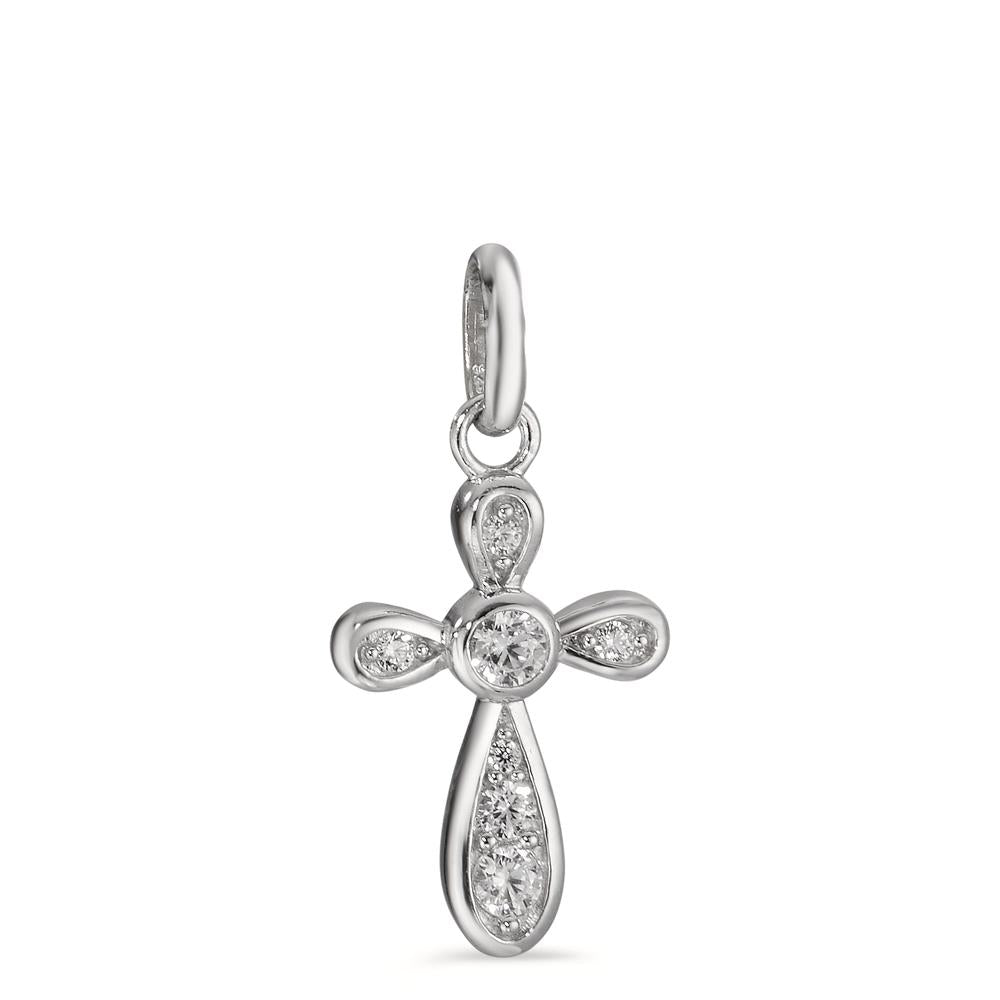 Pendant Silver Zirconia 7 Stones Rhodium plated Cross