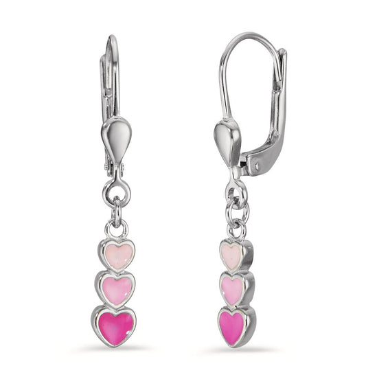 Drop Earrings Silver Rhodium plated Heart