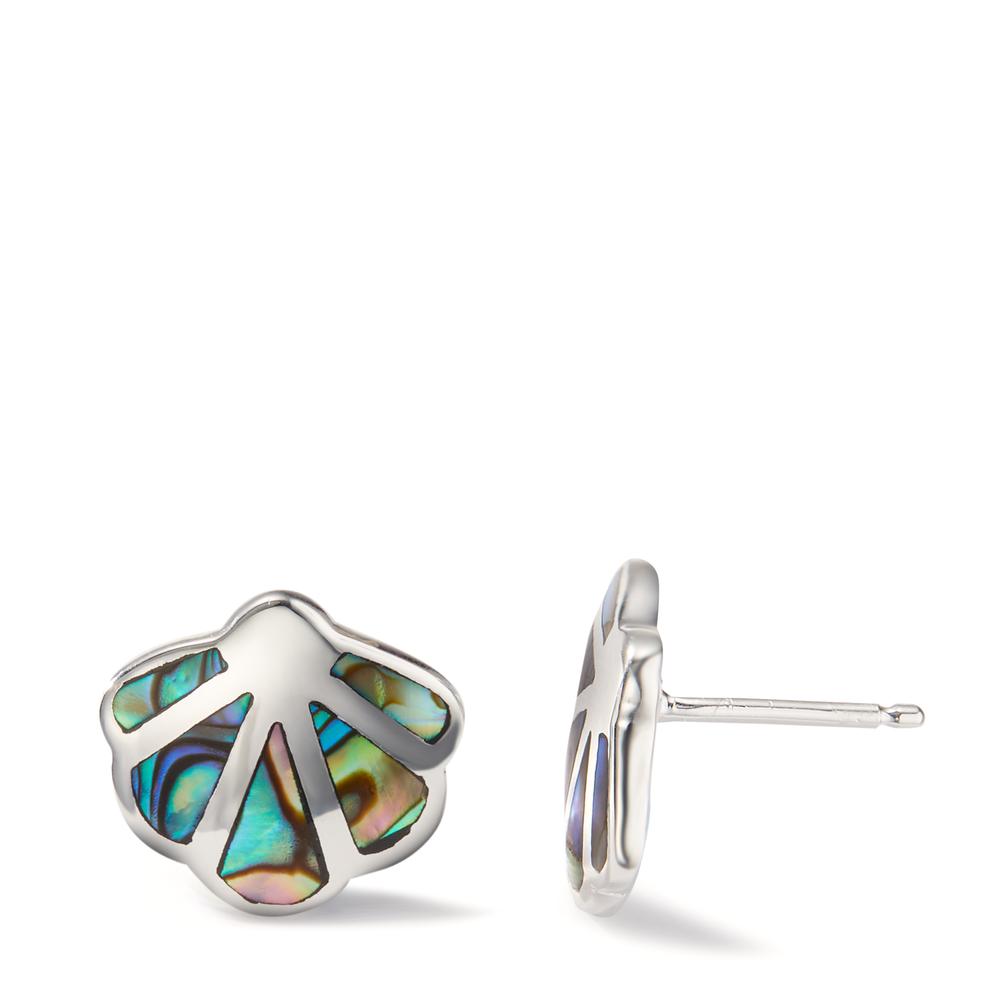 Stud earrings Silver Abalone Shell