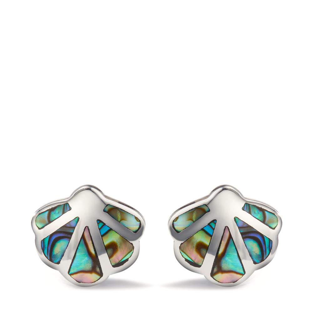 Stud earrings Silver Abalone Shell