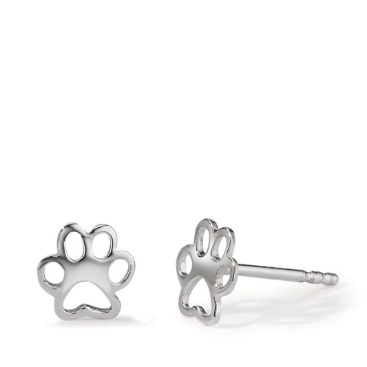 Stud earrings Silver Paw Ø7 mm