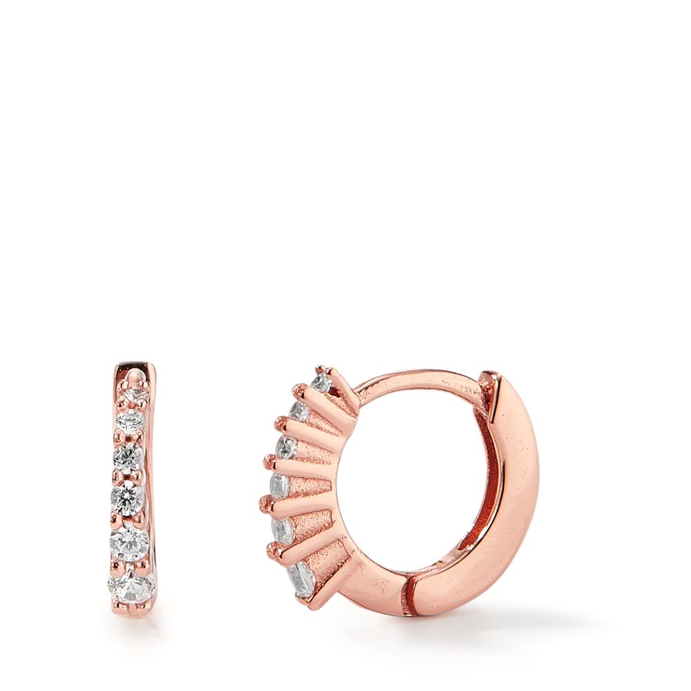 Hinged hoop Silver Zirconia 12 Stones Rose Gold plated