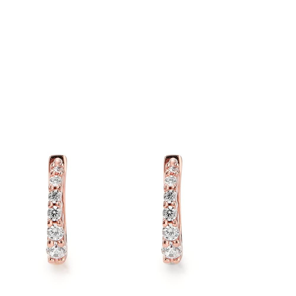 Hinged hoop Silver Zirconia 12 Stones Rose Gold plated