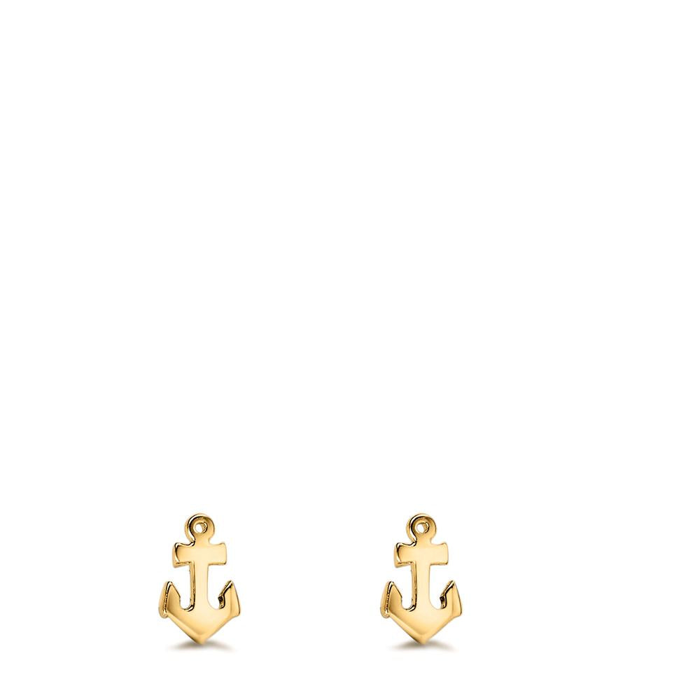 Stud earrings Silver Yellow Gold plated Anchor