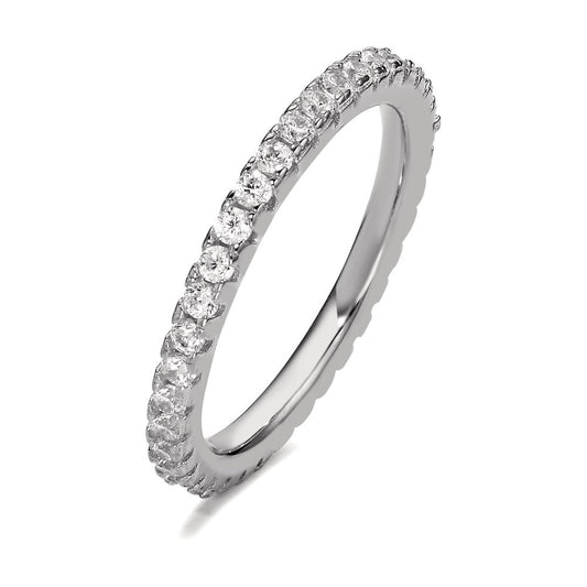 Memory ring Silver Zirconia Rhodium plated