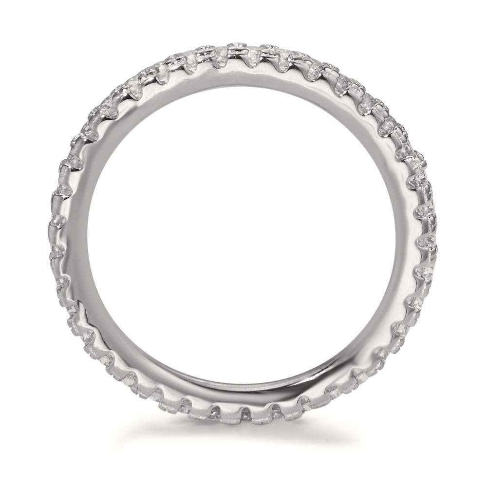 Memory ring Silver Zirconia Rhodium plated