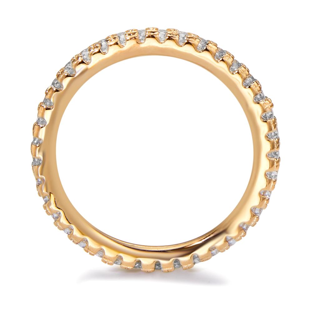 Memory ring Silver Zirconia Yellow Gold plated