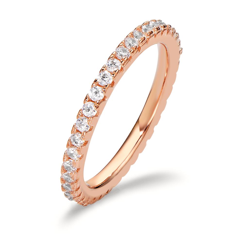 Memory ring Silver Zirconia Rose Gold plated