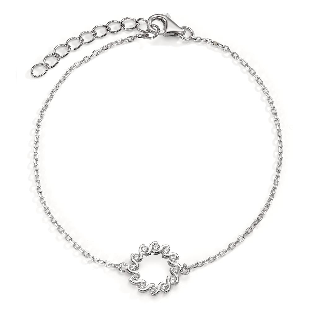 Bracelet Silver Zirconia Rhodium plated 16-18 cm